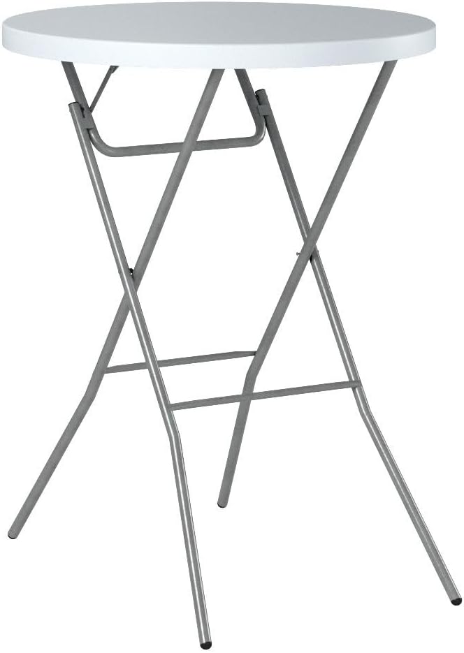 Best Choice Products 32in Bar Height Folding Table, Round Indoor Outdoor Accessory for Patio, Backyard, Dining Room, Events w/Thick Table Top, Metal Frame, Locking Legs, 330lb Weight Capacity - White