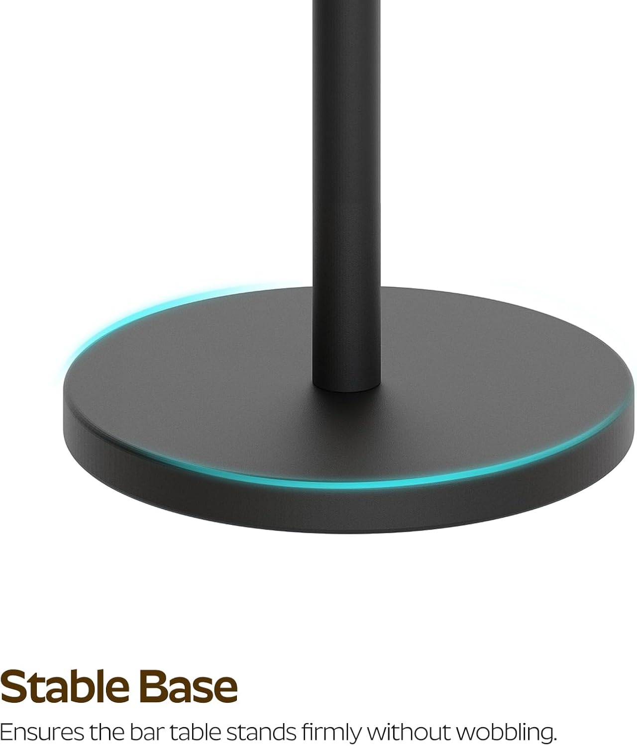 Bar Table, Round Bar Table Set of 2, Counter Height Table, Pub Cocktail Table, Metal Frame, for Bistro, Dining Room, Living Room, Terrace, Black BT05L2BB