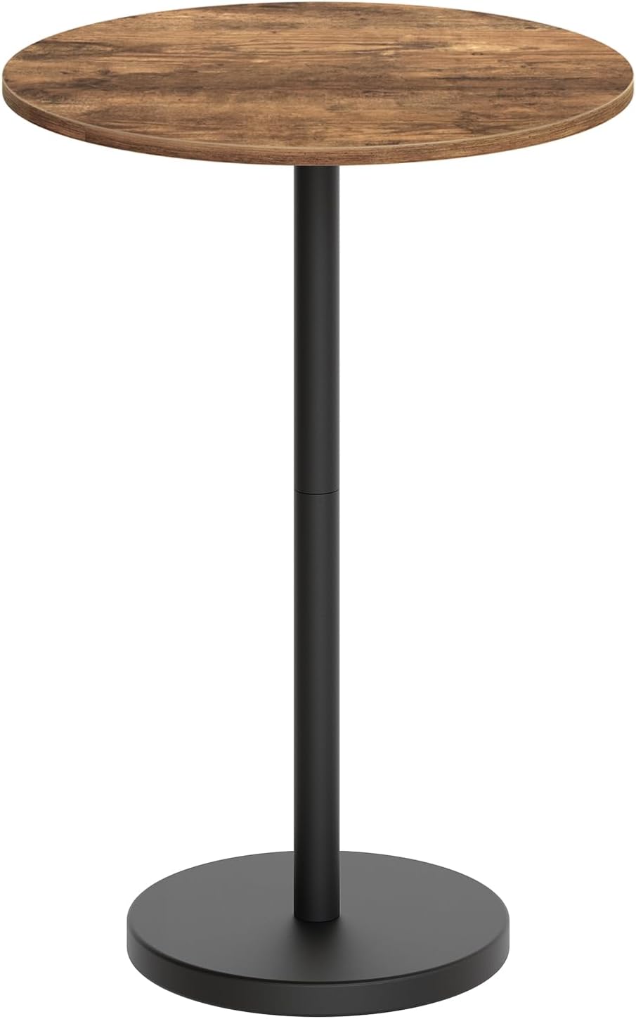 Bar Table, Round Bar Table Set of 2, Counter Height Table, Pub Cocktail Table, Metal Frame, for Bistro, Dining Room, Living Room, Terrace, Black BT05L2BB