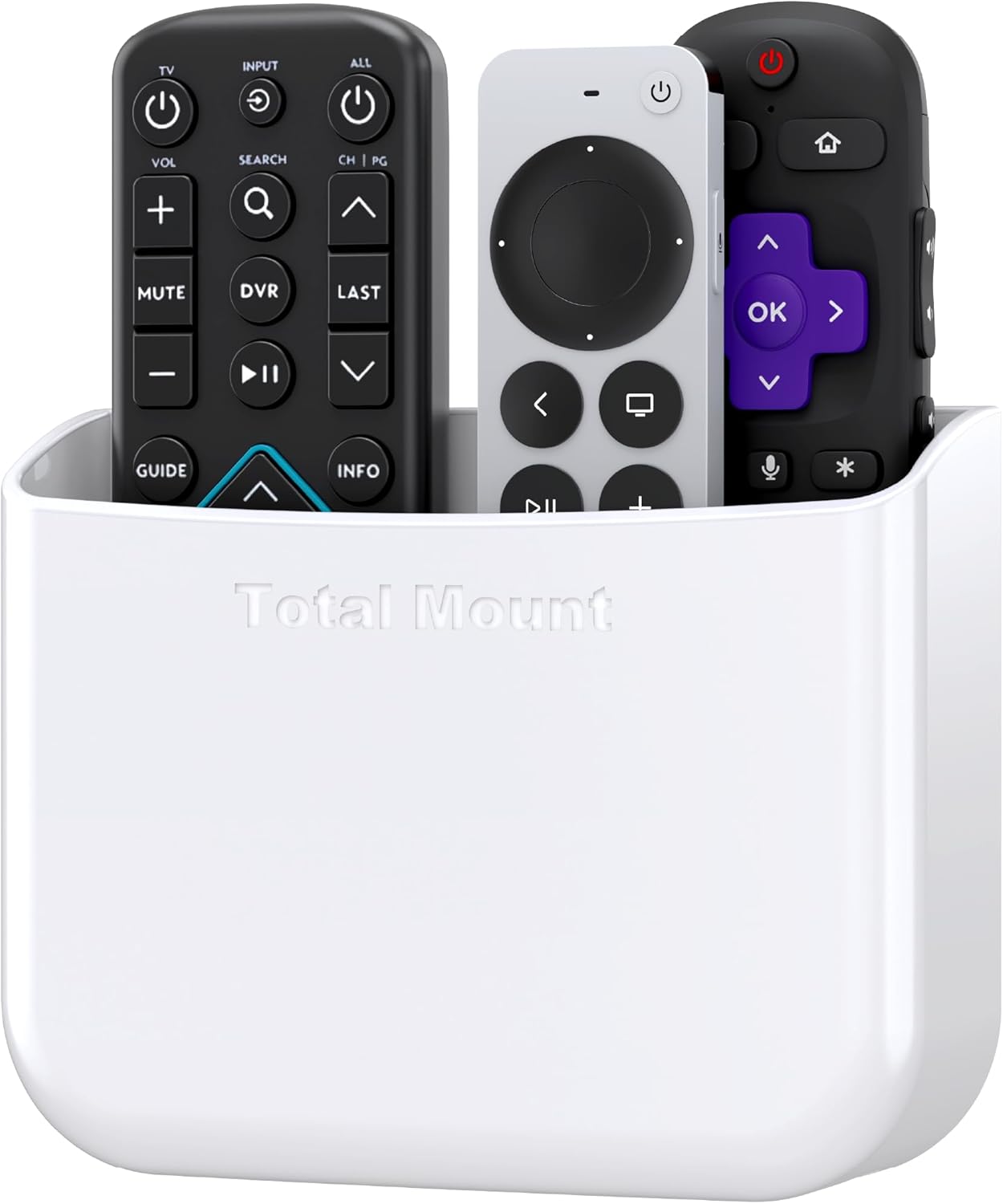 TotalMount Hole-Free Remote Holders – Eliminate Need to Drill Holes in Your Wall (For 2 or 3 Remote Controls – Black – Quantity 2)