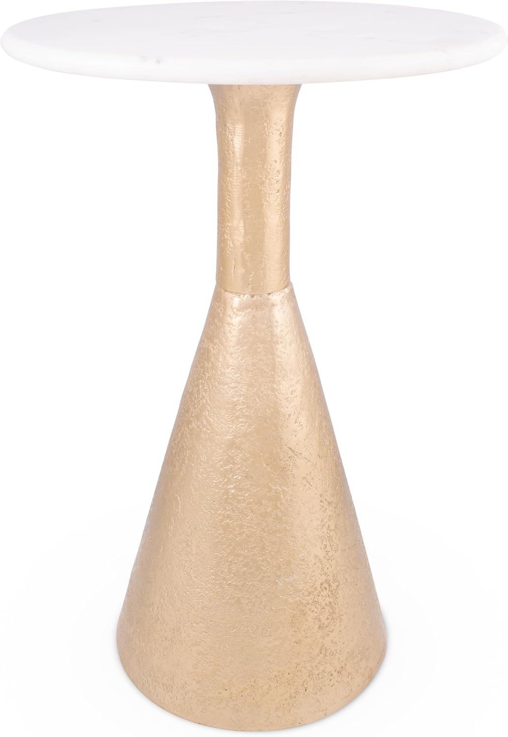 OBJET D'ART Medium Round Metal Side Table, Larissa, 21.5" Height, Vintage Metal Accent, Side, Pedestal, Coctail and Drink Tables for Living Room and Small Spaces