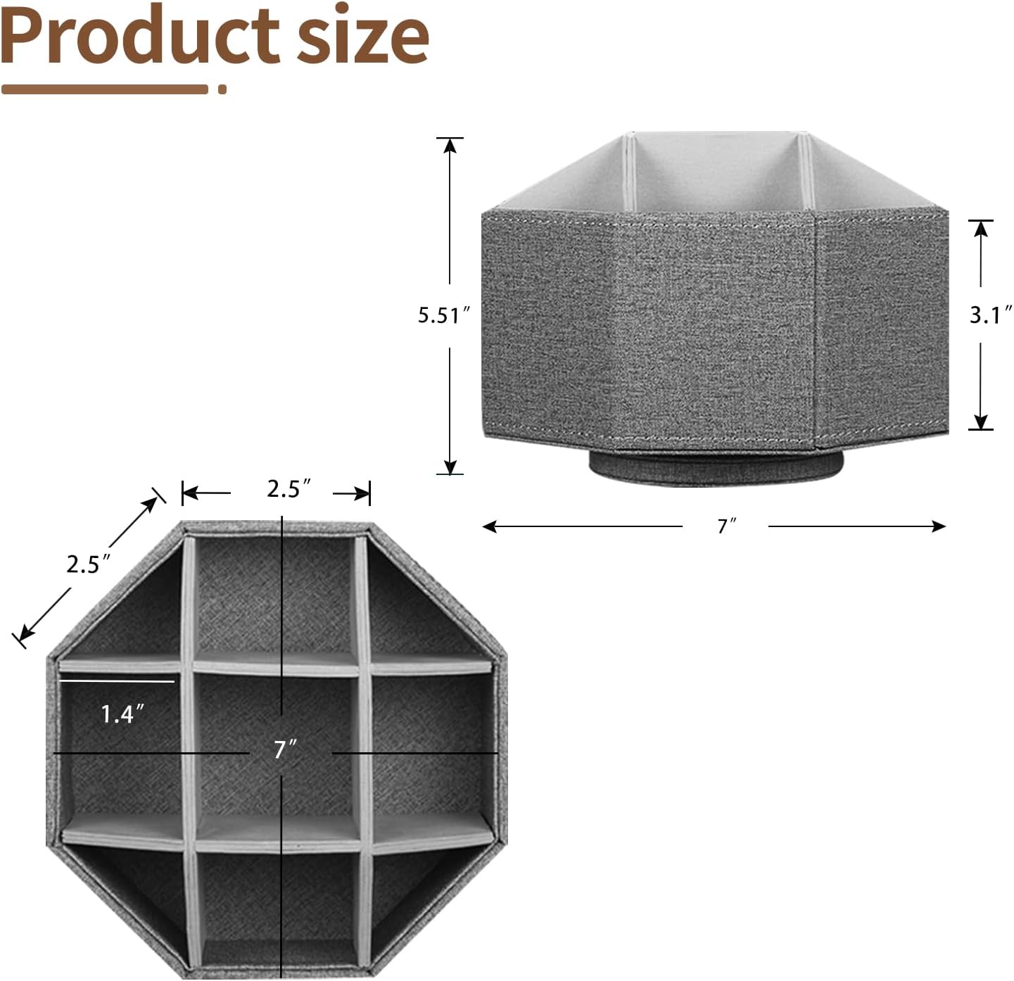 Swivel Remote Control Holder, 9 Rooms Desk Organizer and Decorations for Living Room, Leather Bedside Storage Caddy for TV Controllers/ Makeup Brush Pen/ Office Stationery/ Art Supplies/ Eyeglasses