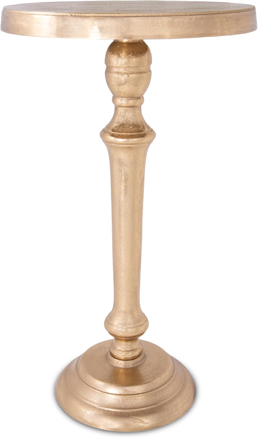 OBJET D'ART Medium Round Metal Side Table, Larissa, 21.5" Height, Vintage Metal Accent, Side, Pedestal, Coctail and Drink Tables for Living Room and Small Spaces