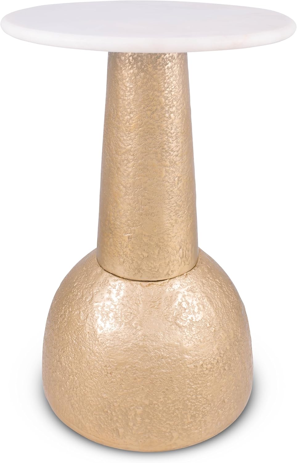 OBJET D'ART Medium Round Metal Side Table, Larissa, 21.5" Height, Vintage Metal Accent, Side, Pedestal, Coctail and Drink Tables for Living Room and Small Spaces