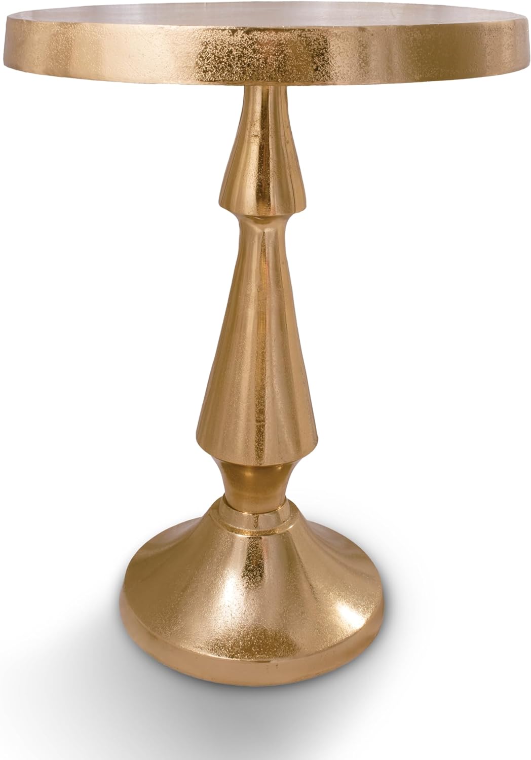 OBJET D'ART Medium Round Metal Side Table, Larissa, 21.5" Height, Vintage Metal Accent, Side, Pedestal, Coctail and Drink Tables for Living Room and Small Spaces