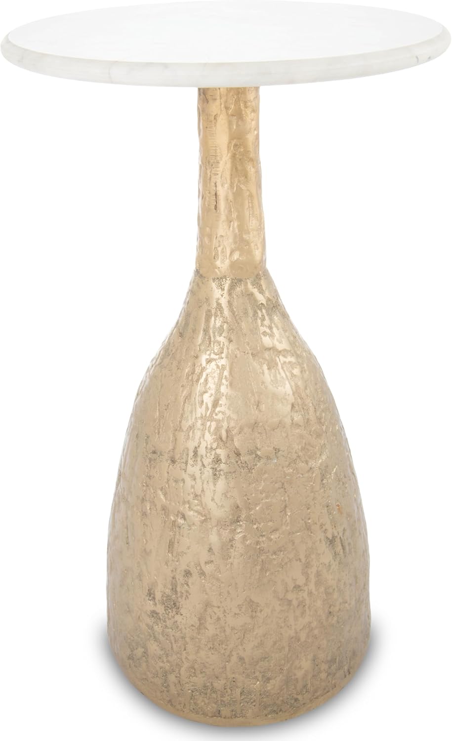 OBJET D'ART Medium Round Metal Side Table, Larissa, 21.5" Height, Vintage Metal Accent, Side, Pedestal, Coctail and Drink Tables for Living Room and Small Spaces