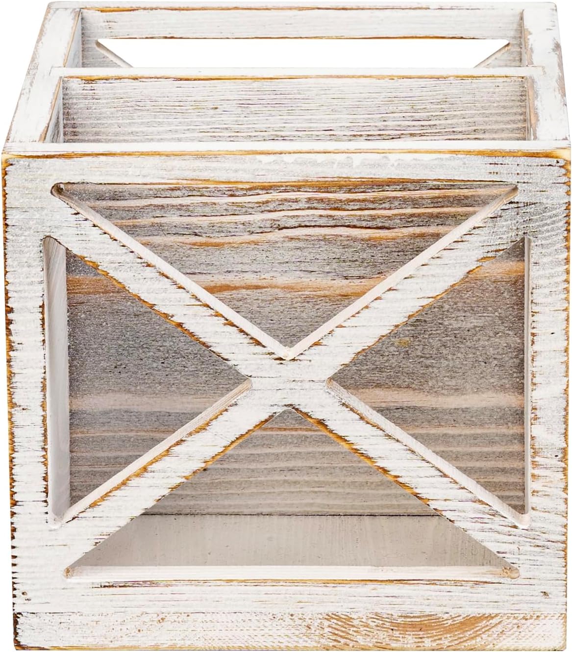 FARM IN Remote Control Holder,TV Remote Holder,Remote Caddy,Solid Wood Remote Control Holder with Cursive Letters Design, Whitewashed Solid Pine Wood with Black Cursive Letters Remotes