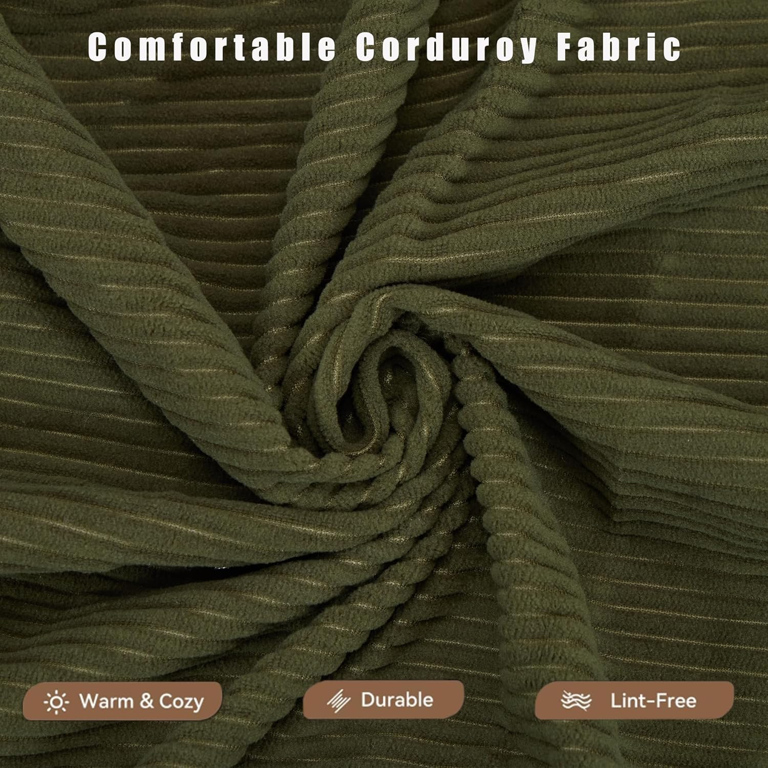 73" Convertible Sleeper Sofa Bed, Corduroy Boneless Couch in a Box, 4-in-1 Folding Mattress Loveseat Couch, Comfy Modular Foldable Floor Sleeper Sofa with 2 Pillows and Fixed-Shape Frame (Green, 73")